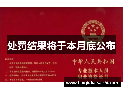 处罚结果将于本月底公布