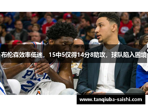 布伦森效率低迷，15中5仅得14分8助攻，球队陷入困境